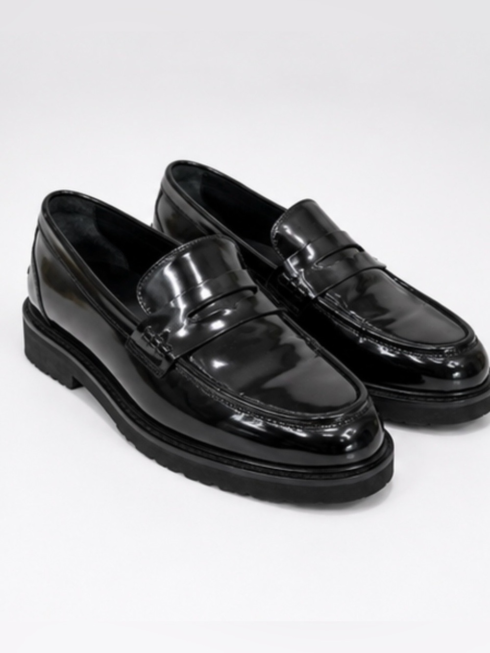 Koio Men's Arezzo Nero Patent Leather Modern Penny Loafers Made In Italy Size 13